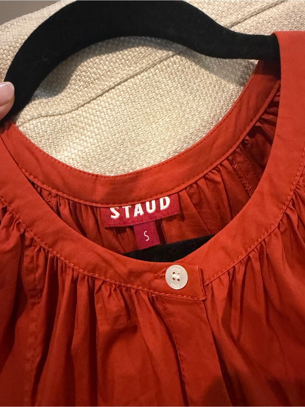 STAUD Vincent Rust Orange Dress